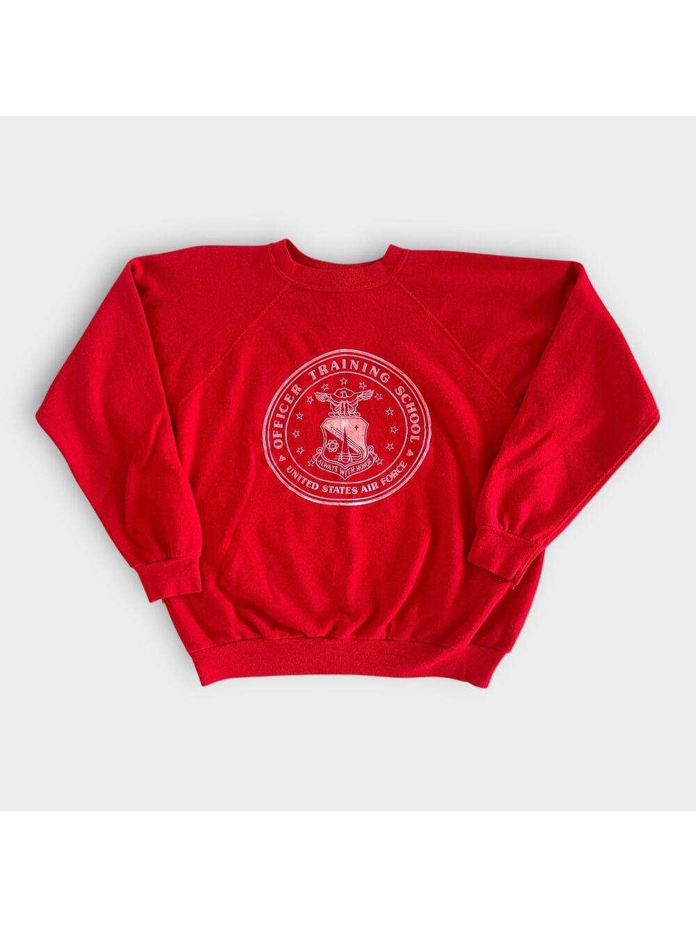 Vintage 70s/80s U.S. Air Force Officer Training School Sweatshirt sz Large Red